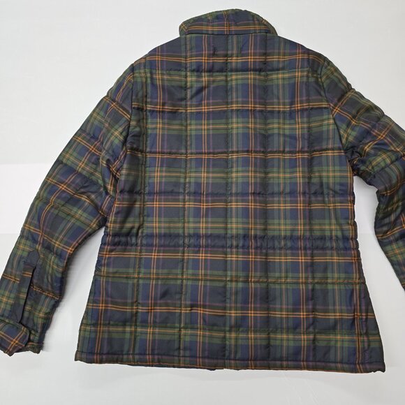 Lauren Women's Plaid Puffer Jacket - Dark Green and Navy - Large - Picture 4 of 8
